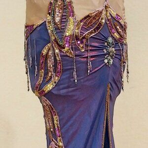 One-piece Belly Dancer Sequin Embellished Handmade Dress
